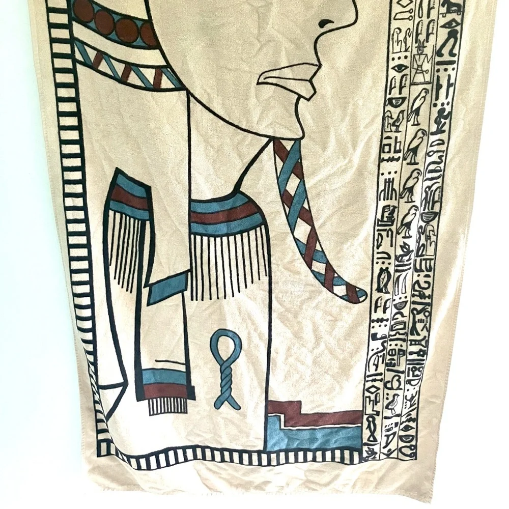 Vintage 70’s Egyptian terry cloth beach bath towel
